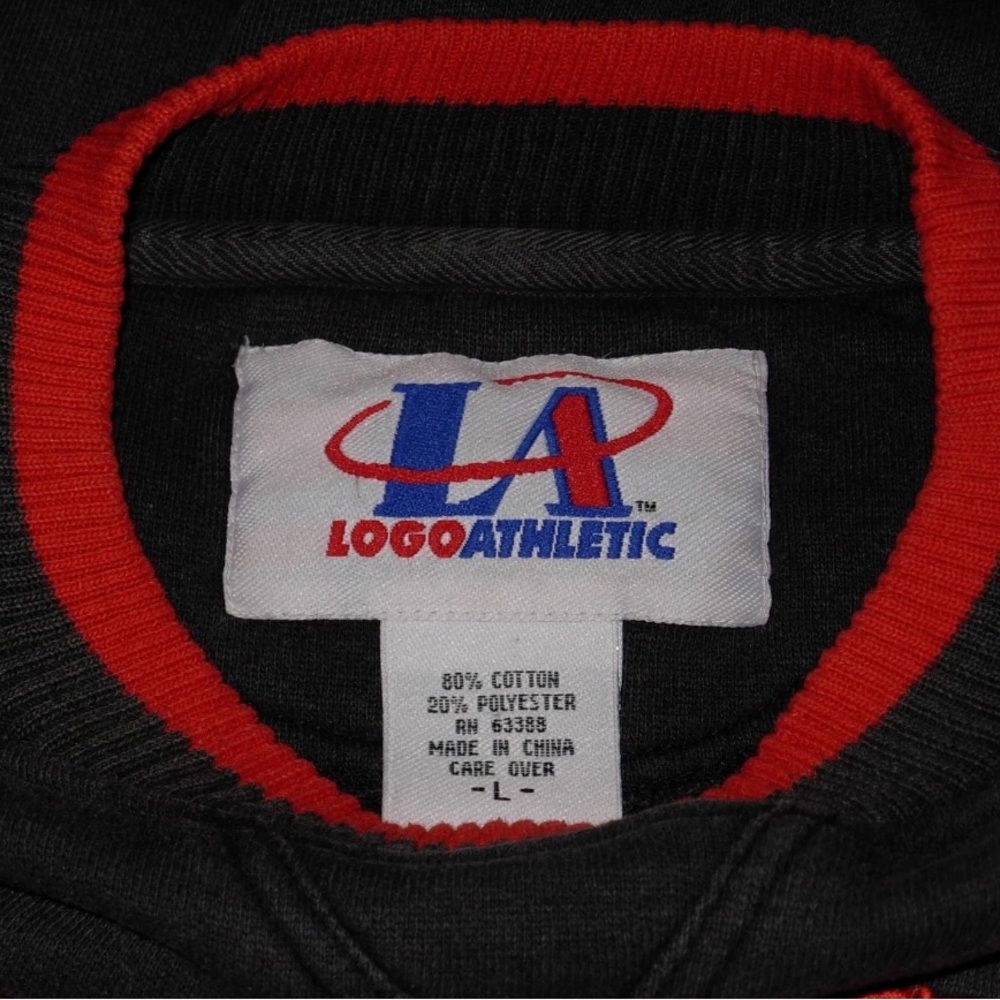 VTG 90s Logo Athletic Kansas City Chiefs Faded Black Embroidered Sweatshirt - Picture 4 of 4